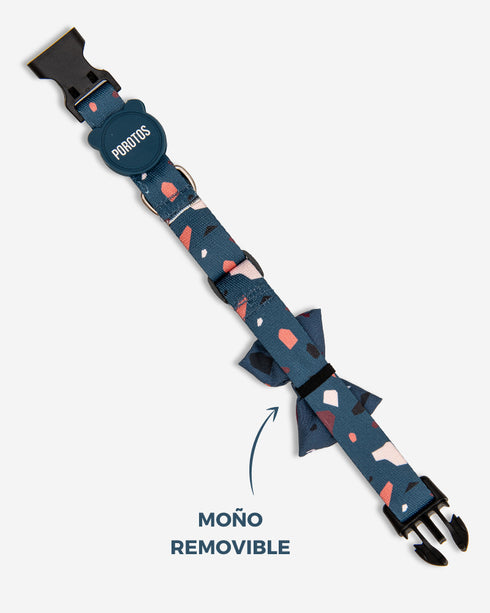 Collar con Moño Rocky Azul (acero)